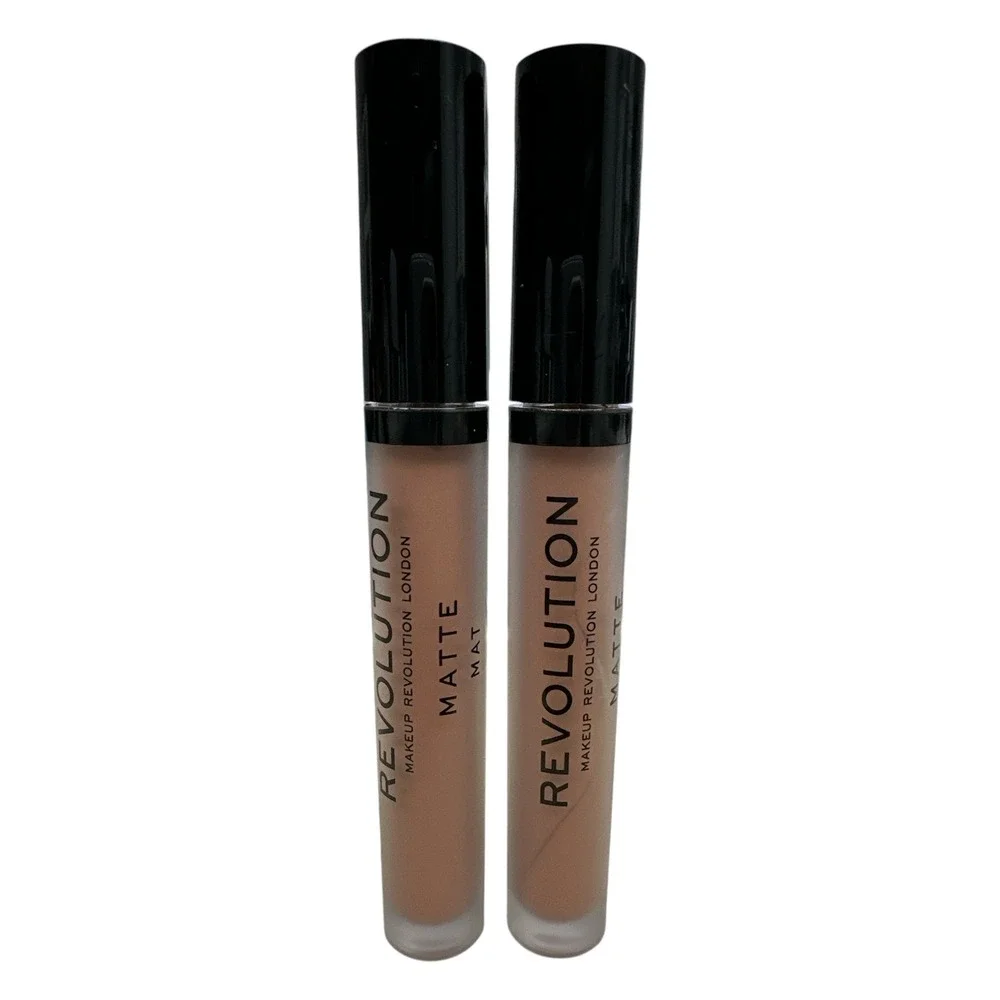 Makeup Revolution London Matte Lip Liquid Vow 120 Nude Lipstick Set of 2 NEW